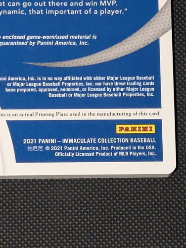 2021 Immaculate Collection Gary Sanchez Game Worn Dual Patch Printing Plate 1/1 - Picture 11 of 13