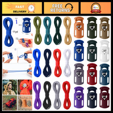 60 Pcs Plastic Cord Locks 12 Pcs 132 Yard 2mm Stretch String for Drawstrings