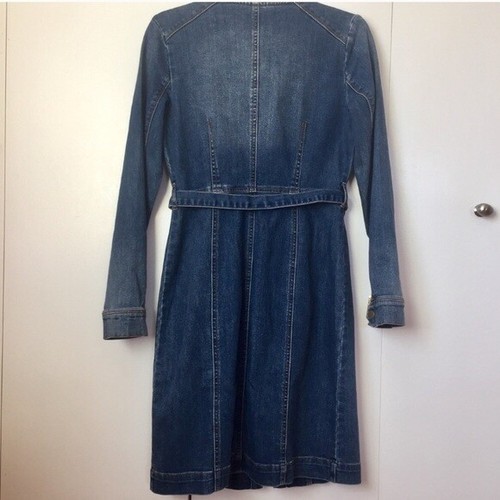 NEU INC International Concepts jeansblau Reißverschluss Gürtel Langarm Hemd Kleid - Bild 3 von 12