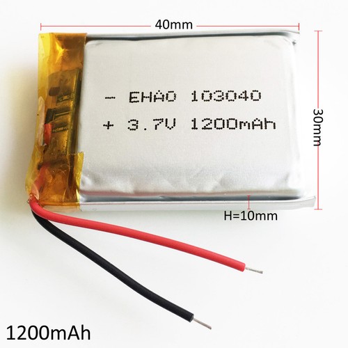 3,7V 1200mAh Lipo Polymer Akku 103040 für Handy Kamera GPS - Bild 5 von 5
