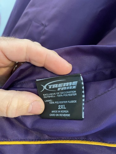 Xtreme Fanz LSU Tiger Reversible Jacket Coat Hooded Purple Zip Up Size 2XL Fast - Picture 3 of 7