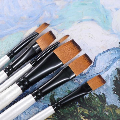 6pcs Nylon Tips Artist Paint Brushes For Acrylic Oil Watercolor Oil Painting Pen - Picture 4 of 12