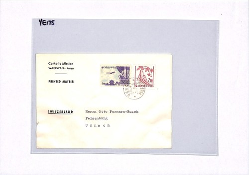 KOREA Cover MISSIONARY *CATHOLIC MISSION* Waekwan SWITZERLAND Uznach YE175 - Picture 5 of 8