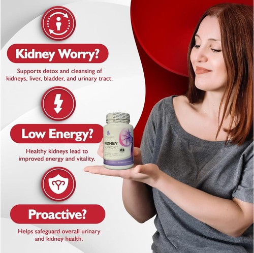 Kidney Support Urinary Tract Health Bladder Renal Cleanse & Detox Supplement 60s - Picture 10 of 22