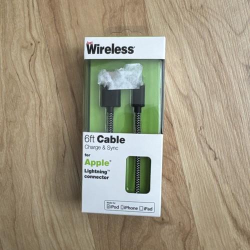 JW JUST WIRELESS 6ft CHARGE SYNC CABLE APPLE BLACK GREY USB LIGHTNIN CONNECTOR - Picture 2 of 6