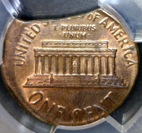 1980d ERROR PCGS MS63 Off Center + DOUB CLIPPED Lincoln Cent CH BU Coin O/C Clip - Picture 4 of 4