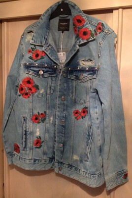 embroidered denim jacket zara