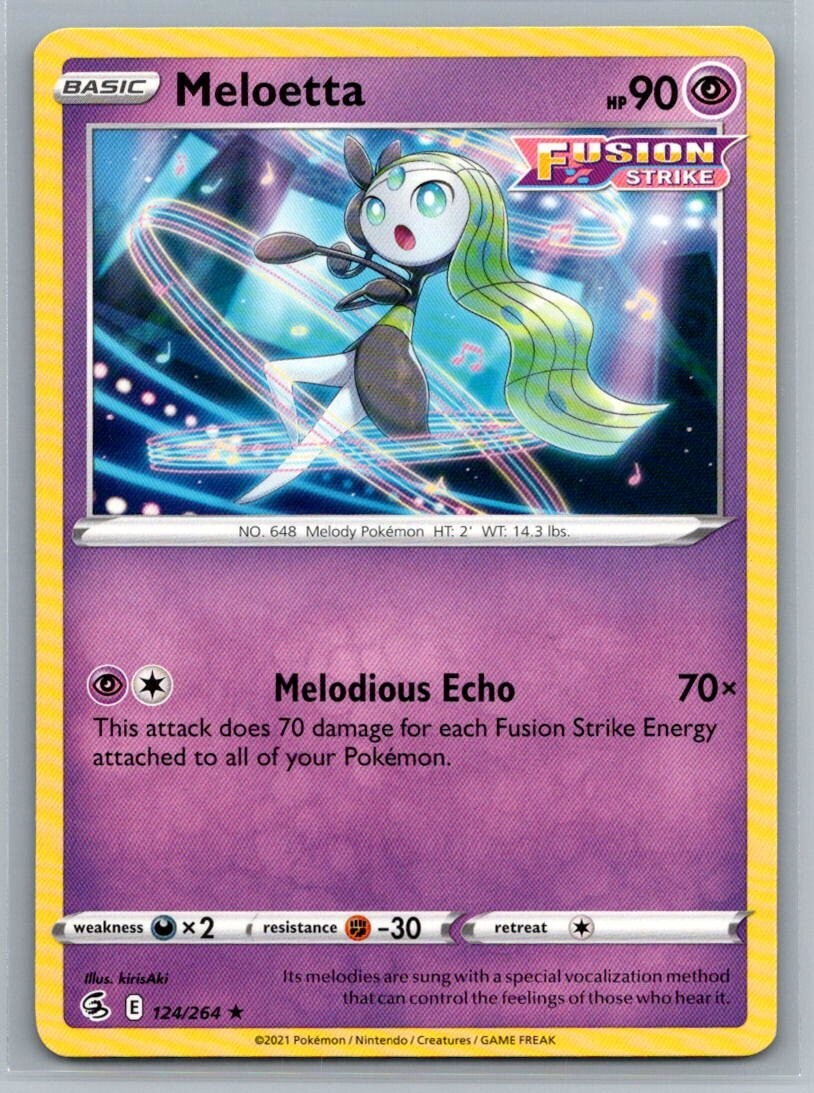 Meloetta 124/264 Fusion Strike Rare Pokémon TCG 2021