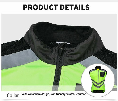 Herren Hi-Vis reflektierende Motorradweste Motorradweste Weste Pendler helle Jacke - Bild 9 von 16