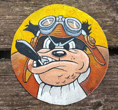 Handgemalter authentischer Air Force Patch 603rd Bomb Squadron aus Leder Noseart