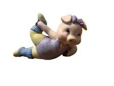 Vintage Aerobic Workout  4" Porcelain Pig Figurine George Good