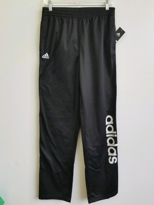 Adidas Unisex Boys Performance Logo Pants Black and White Unisex XL 18