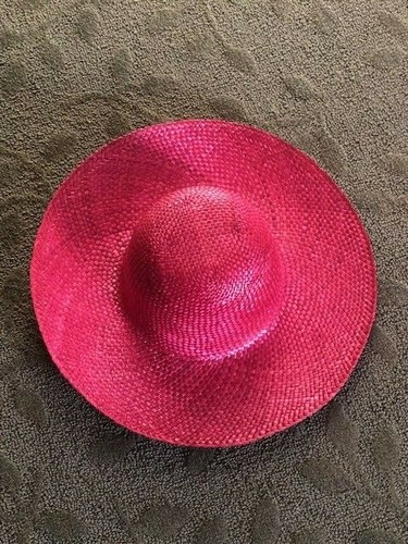 RED straw wide brim hat women's red hat 