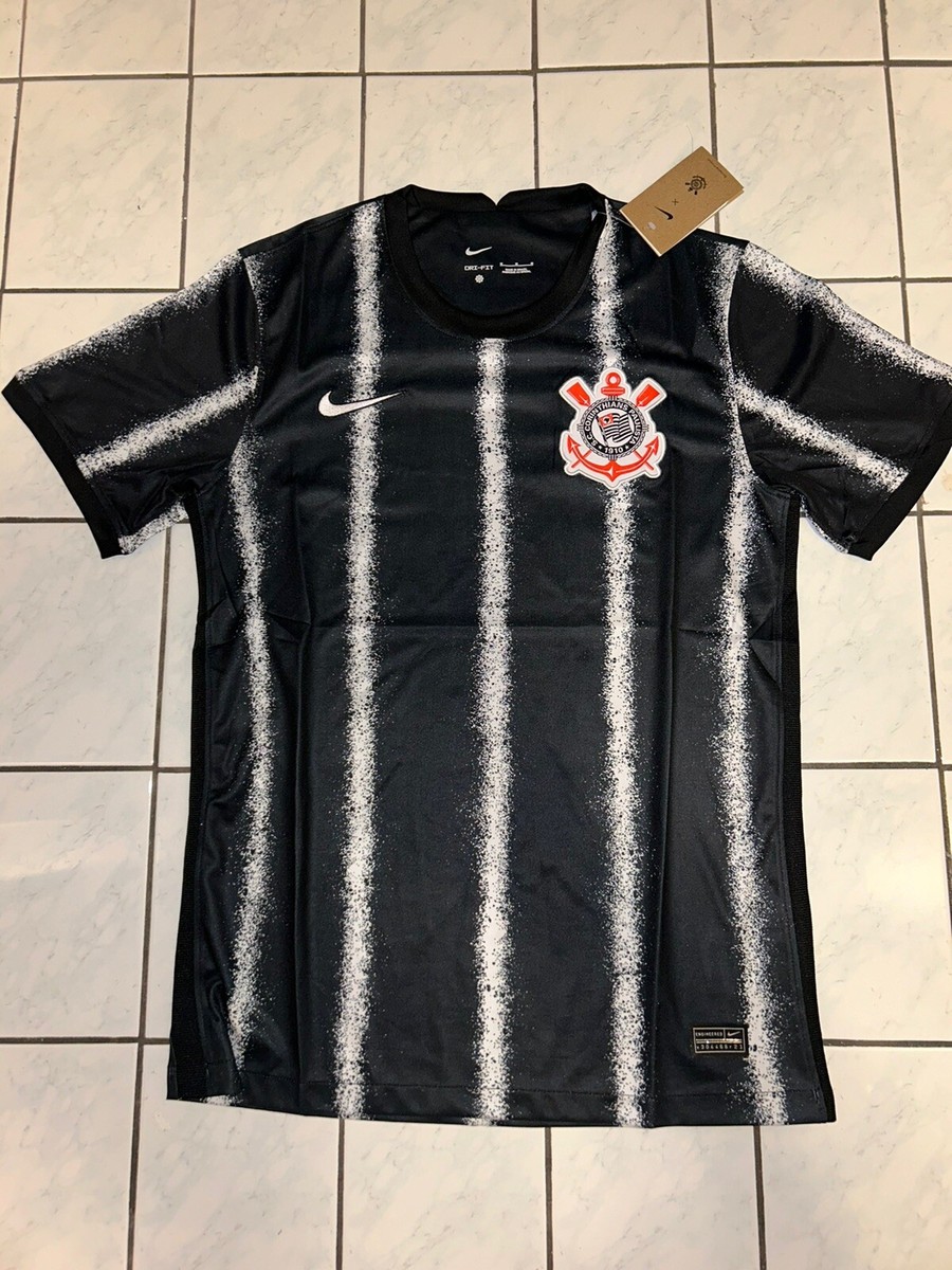 Nike SC Corinthians Jersey Adult Medium Black Short Sleeve