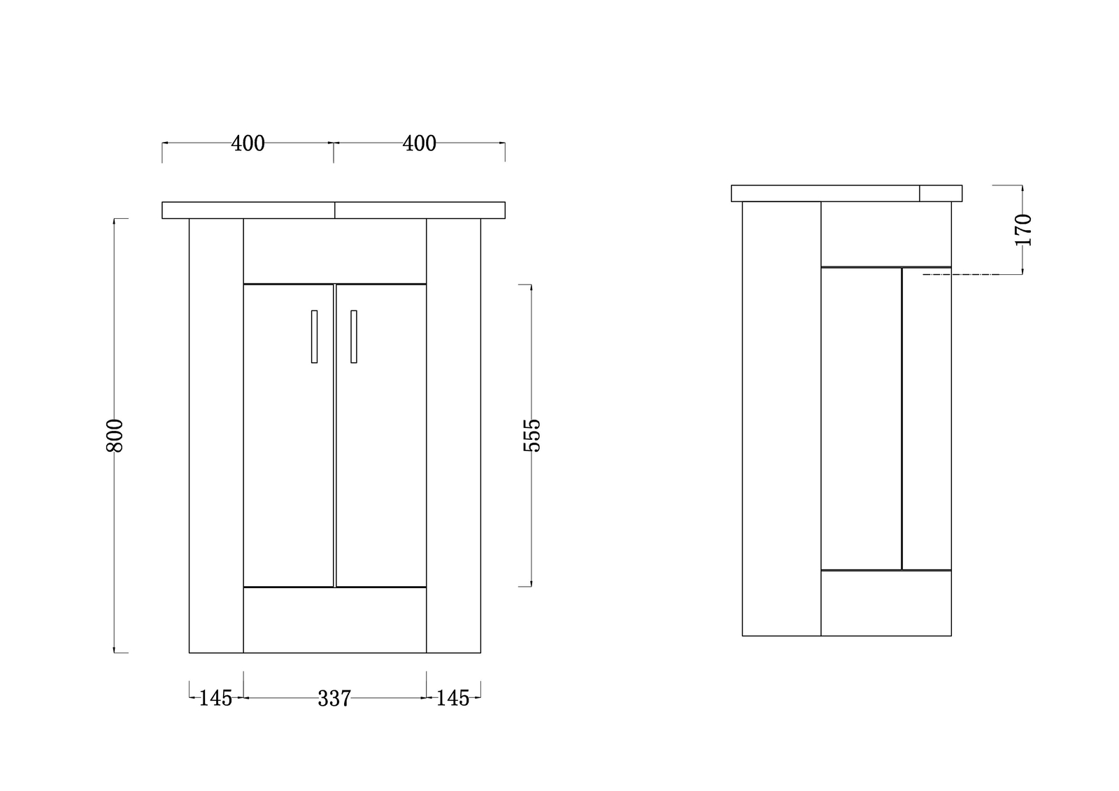 Corner Vanity Unit & Sink Basin Bathroom White 500 x 470mm