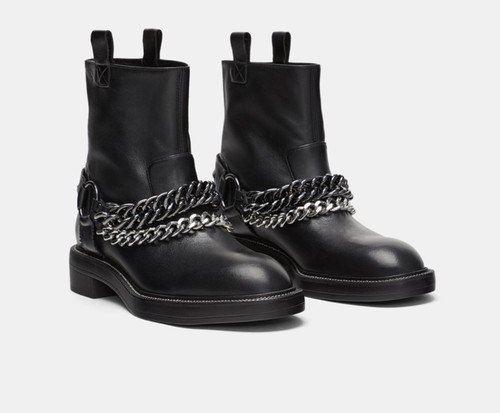 zara black biker boots