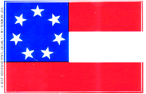 Stars & Bars Flag - Vinyl Decal Sticker 3.5'' x 5'' - Bild 2 von 2