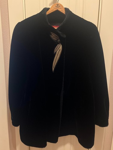 VINTAGE SASSON Kunstfelljacke Damen Größe Large Mob Wife klassisch Luxus hergestellt in den USA