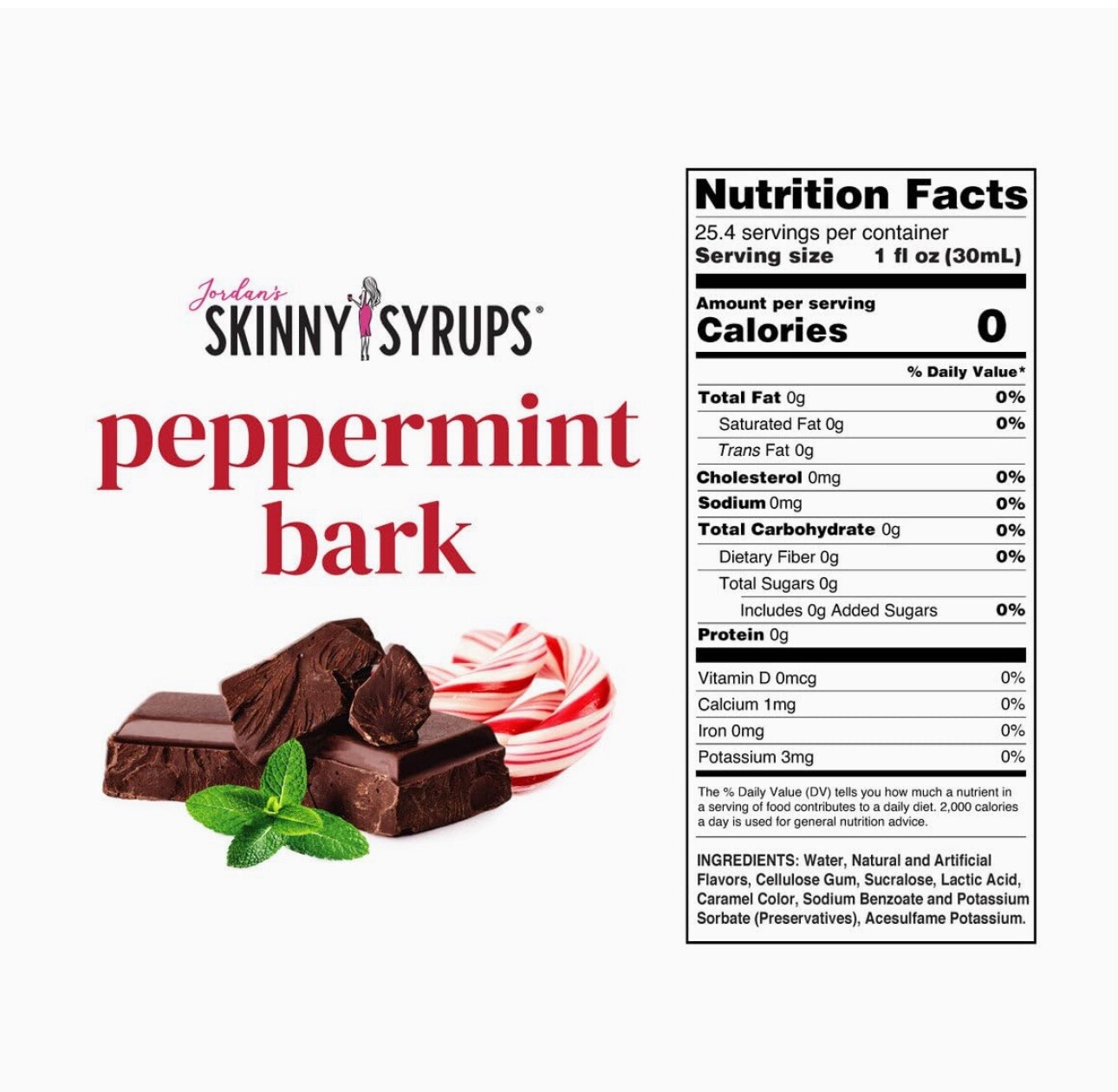 Jordan’s Skinny Syrups Peppermint Bark and Sugar Cookie 2 Bottles 0