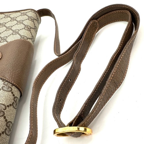 Vintage GUCCI Shoulder Bag Crossbody GG Supreme Leather Purse Authentic - Picture 14 of 19