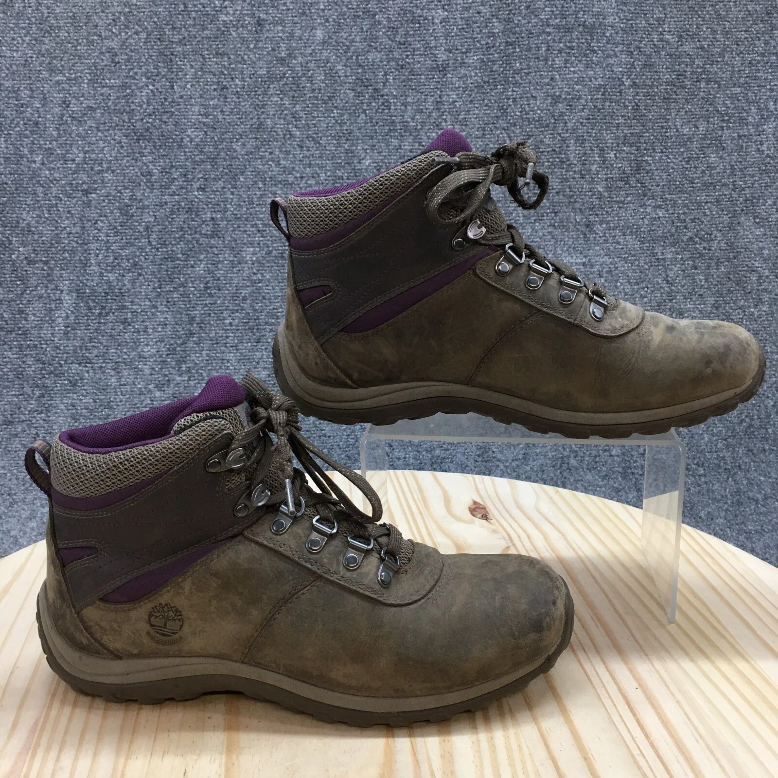 Timberland scarponi da trekking donna 9 5 Norwood impermeabili in pelle grigia stringati