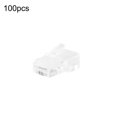 100PCS RJ45 Network Modular Plug 8P8C CAT5e Cable Connector End Pass Through - Photo 11/14