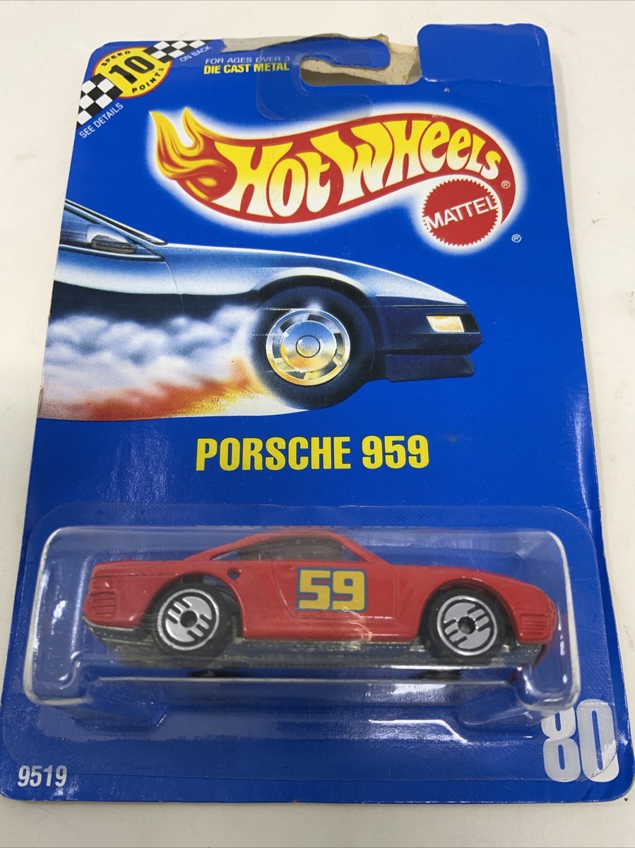 1990 Hot Wheels Porsche 959 Red #80 Blue Card UH Speed 1990 Hot Wheels Porsche 959 Red #80 Blue Card UH Speed