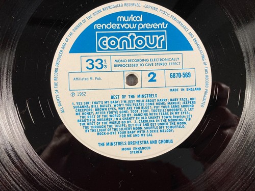 The Minstrels Orchestra & Chorus β Best Of LP (VG+) 6870-569 π¬ Free UK Post - Picture 9 of 10