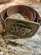C.L. Genuine Leather Belt With John Deere Brass Buckle