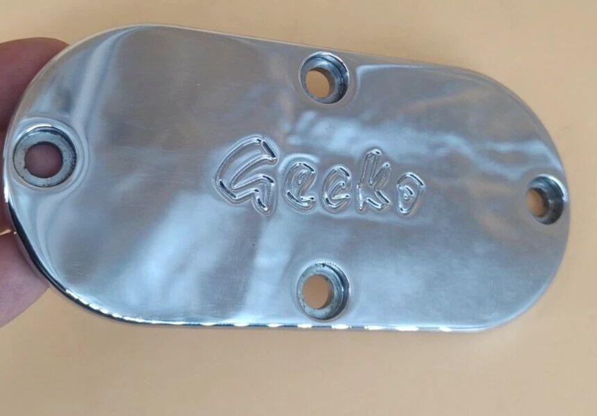 Cubierta de inspección de cadena primaria Gecko Titan Motorcycle Co Company Harley Davidson Foto 3 de 3