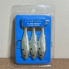 H20 Xpress 3” Pre-Rigged Swim Shad Pearl Chartreuse Swim Shad Swim Rigged Bait