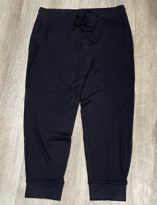 Loft Women's Jogger Pant Elastic Waist Knit Black Size L NWT Sold Out