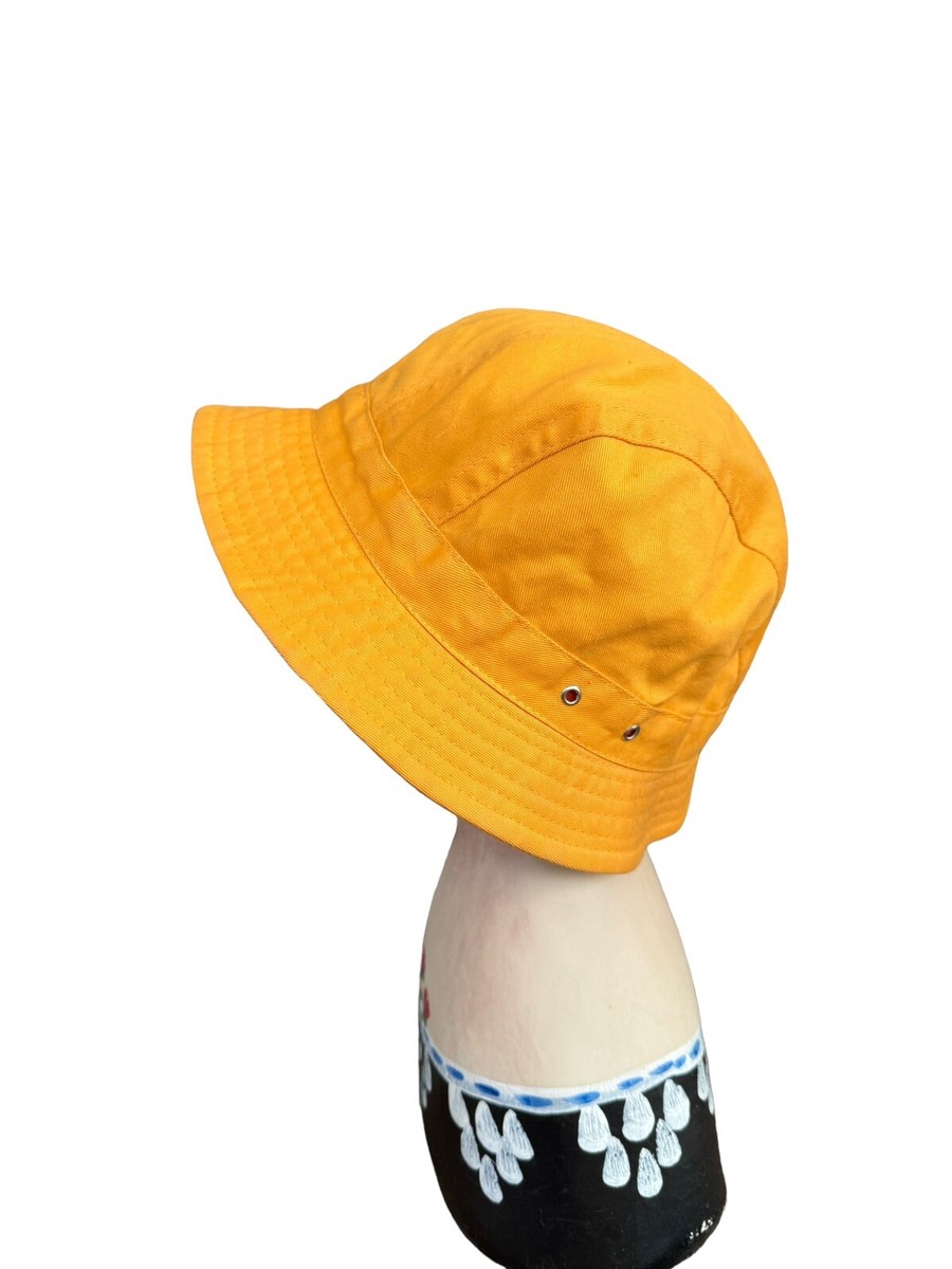 Halston Orange Cotton Bucket Hat Logo Womens Bucket Cap Hat  display picture 2
