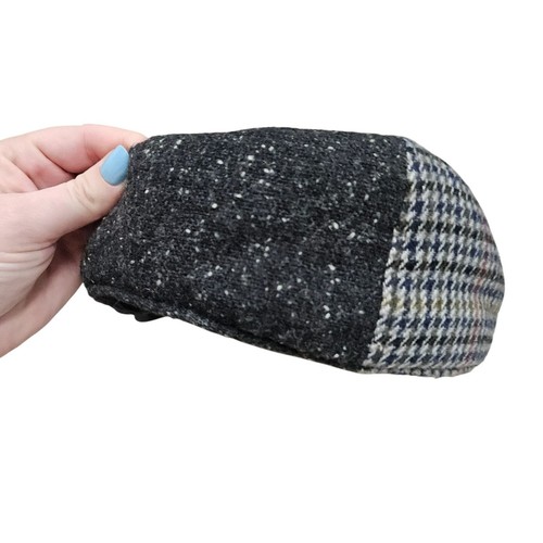 Patchwork Flatcap M/L Wollmischung Fischgrät Hahnentritt Design Zeitungsjunge Retro - Bild 8 von 10