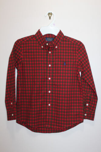 POLO RALPH LAUREN BOYS BUTTON-FRONT SHIRT 100% COTTON PLAID RED MULTI SIZE 6 - Picture 2 of 5