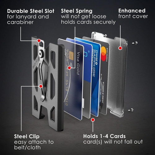 GOVO Badge Holder/Wallet - Durable Polycarbonate ID Card Holder with Metal Clip - Picture 7 of 8