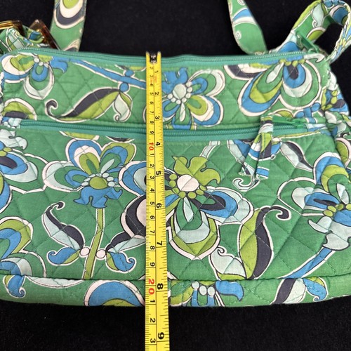 Tanya Lee Designs Handbag Green Blue White Flowers Design - Picture 4 of 12