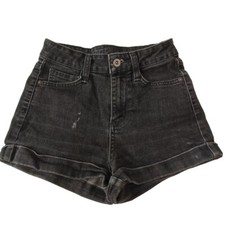 ARIZONA JEAN CO Girls Denim Shorts Faded Black 5 Pocket Size 1 W24 