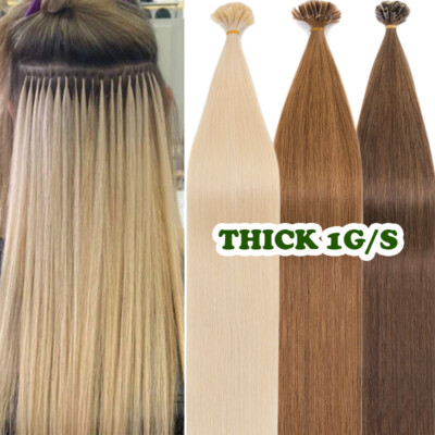 NAIL U TIP HAIR 100% Real Human Hair Extensions Hot Glue Fusion Pre-Bonding Hair