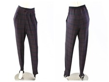 80s Vintage Plaid Tapered Leg High Waist Stirrup Pants Womens 4 Chelsea Studio