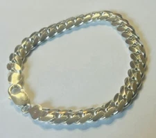 Sterling Silver 9mm Miami Cuban Chain Bracelet 9'' Long Made In Italy