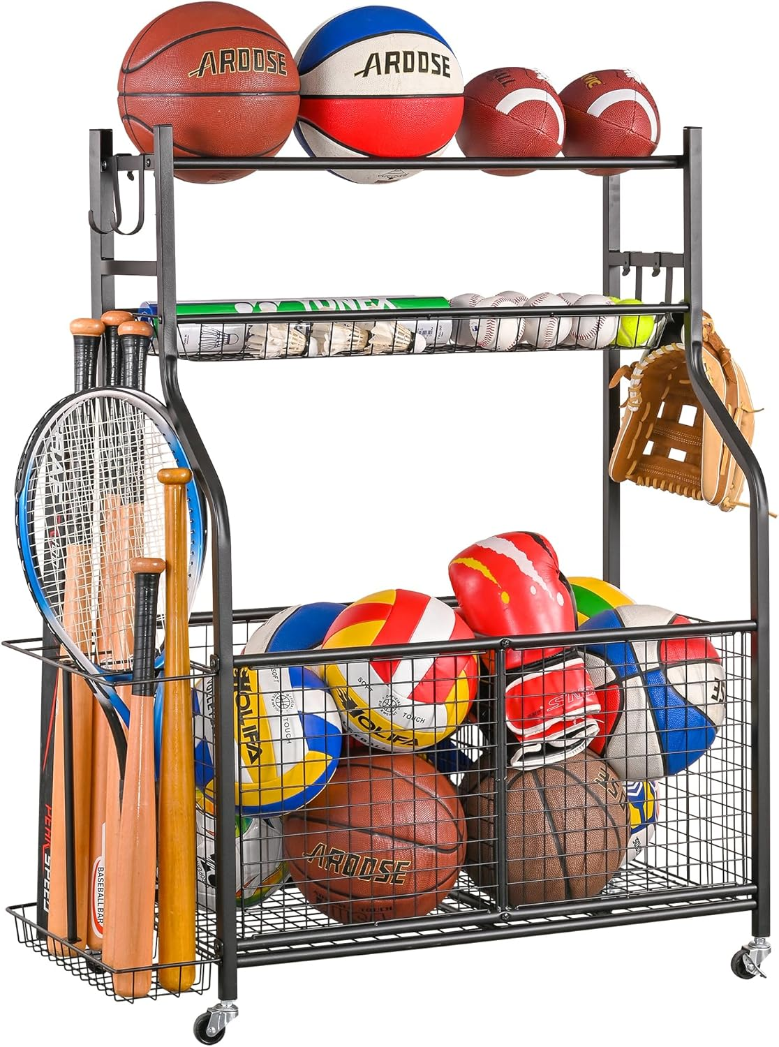 Sports Equipment Garage Organizer,Garage Ball Storage for Sports Gear and Toys,