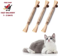 Paquete de 3 palitos de vid de plata natural para gatos, palitos de mezcla de