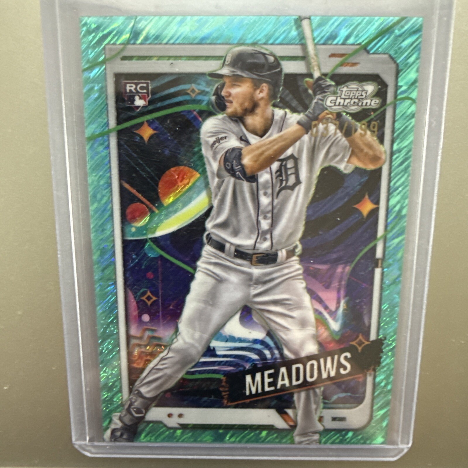 2024 Topps Cosmic Chrome - Aqua Equinox Refractor #127 Parker Meadows /199 (RC)