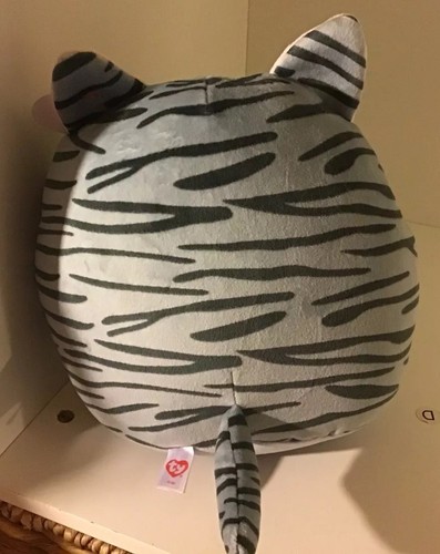 Ty Beanie Boos Squish A Boos KIKI the KITTY CAT 9” Cojín de almohada de felpa NUEVO CON ETIQUETAS USADO - Imagen 3 de 8