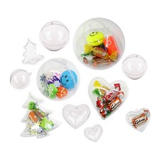 Clear Transparent Plastic Fillable Filler Christmas Tree Baubles Xmas (10 Pack)