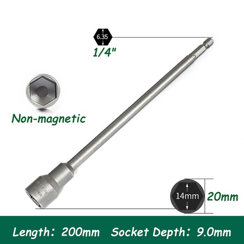 8" Long 1/4" Magnetic Nut Driver Setter Power Drill Bit Holder Quick Release Hex - Picture 19 of 27