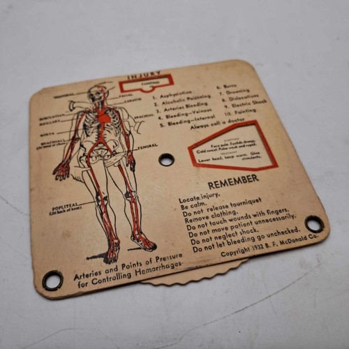 Vintage 1932 'Insta-Aid' First Aid At A Glance Treatment Guide DAVIS CO INC - Picture 2 of 5