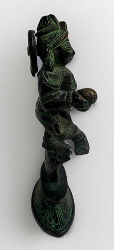 Heavy Antique Indian Hindu Bronze Statue Dancing Krishna 5” Tall - Picture 2 of 7