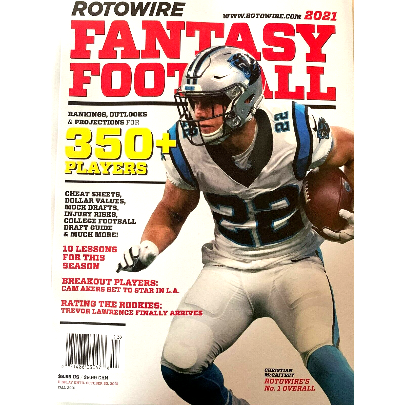 ROTOWIRE FANTASY FOOTBALL MAGAZINE | FALL 2021 | CHRISTIAN MCCAFFREY | eBay